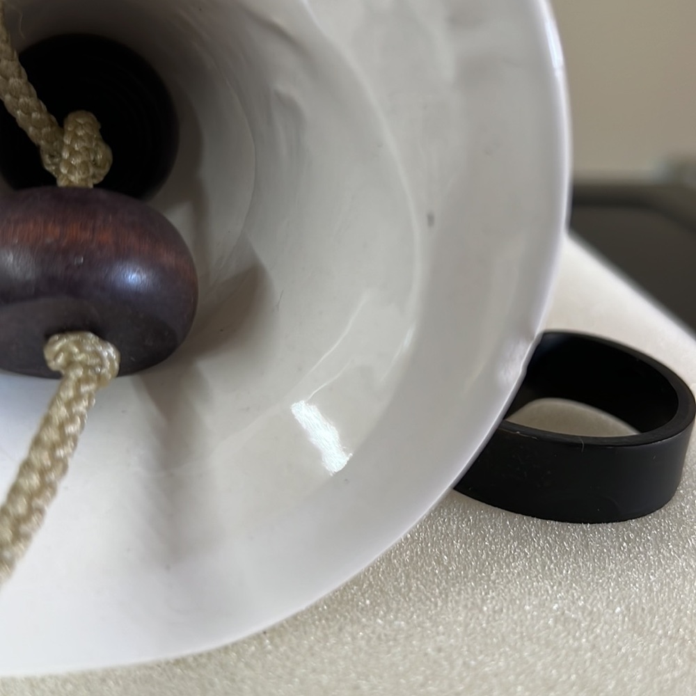 Cast Iron And Ceramic Farmhouse Dinner Bell Knocker - Picture 3 of 10